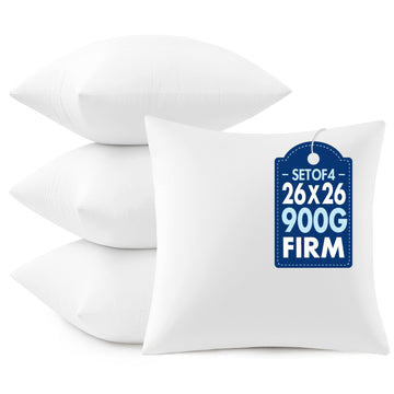 26x26 Euro Pillow Inserts 4 Pack, Throw Pillows for Couch Bed