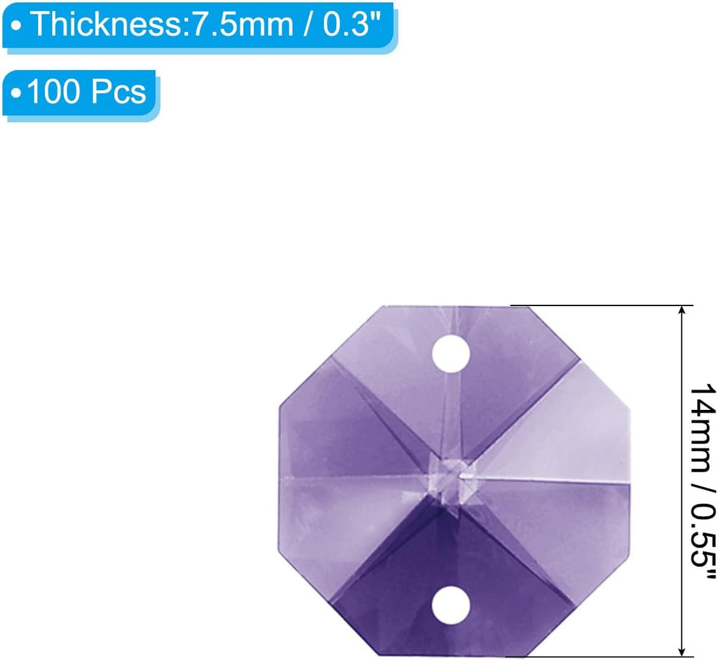 K9 Crystal Octagon Beads 2 Holes Pendants