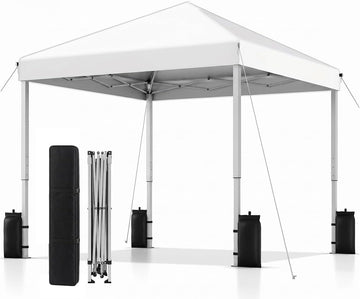 10x10 Pop Up Canopy Tent, One Push Setup, Instant Portable Events, Parties & Camping with 8 Stakes