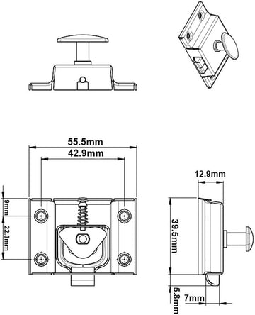 Oval Turn Cabinet Latch, & Other Furniture, Large, Chrome Plated, Made in Taiwan, 1 Pack