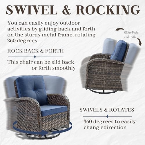 5-Piece Wicker Outdoor Patio Furniture Set - Fire Pit for Backyard, Garden & Porch