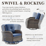5-Piece Wicker Outdoor Patio Furniture Set - Fire Pit for Backyard, Garden & Porch