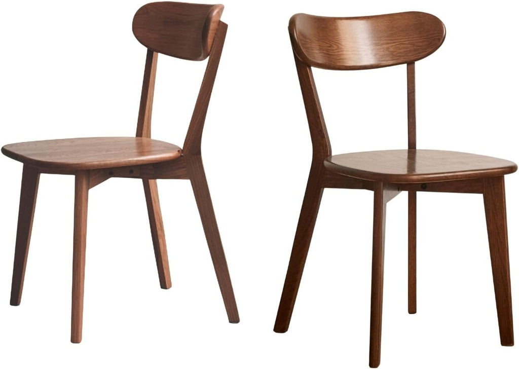 Dining Chairs, Kitchen Chairs, 100% Oak Solid Wood Modern Chair with Curved Backrest Kitchen & Dining Room Chairs