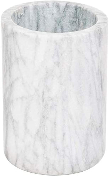 White Marble Stone Wine and Champagne Bottle Chiller Cooler - 7" X 5" | Elegant Kitchen Utensil Holder | Must Have