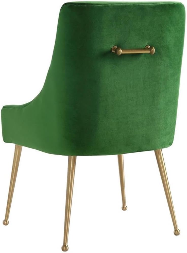 The Beatrix Collection Modern Style Living Room Velvet Upholstered Side Chair, Green