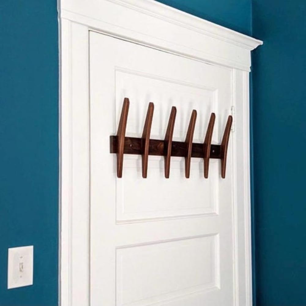 Solid Wood Wall Mounted Rack, Mid Century Modern Coat Rack , Coat Rack, 40 "W x 12 "H x 4 "D, Wall Mounted Rail