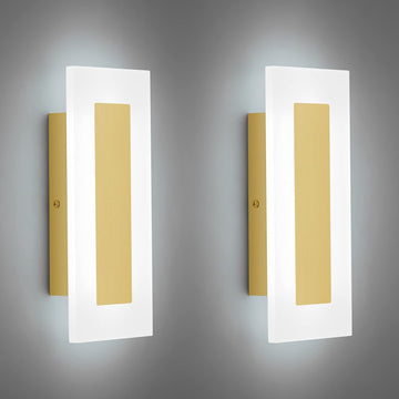 Modern LED Acrylic Gold Wall Sconce White Light 6000K for Bedroom Corridor Stairs Bathroom Indoor Lighting Fixture