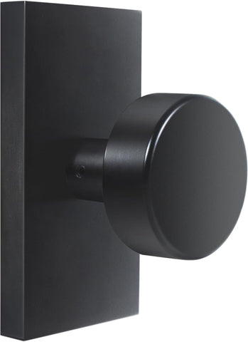 Matte Black Interior Door Knob, Modern Passage Rectangle Door Handles for Hall and Closet
