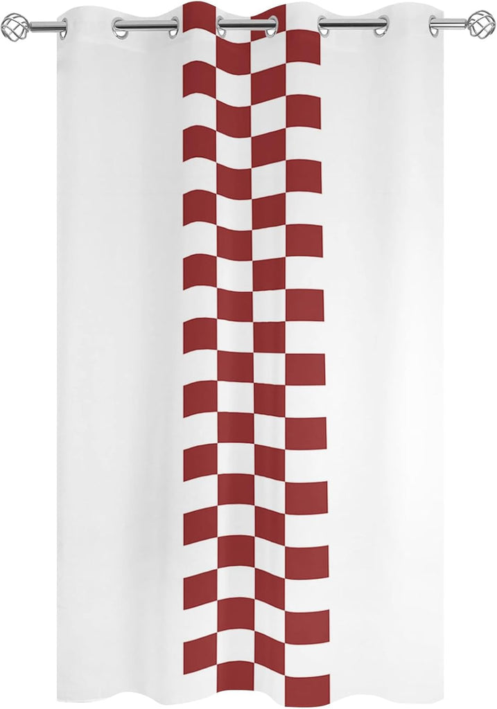 Outdoor Curtains (1 Panel) Waterproof, Minimalist Red Buffalo Check Plaid Farmhouse Farm Theme Grommet Weatherproof Outsides