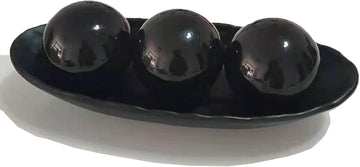 Home Decor Tray and Orbs Balls Set of 3,Ideal Gift for Weddings Special Occasions and for Decorative Accents
