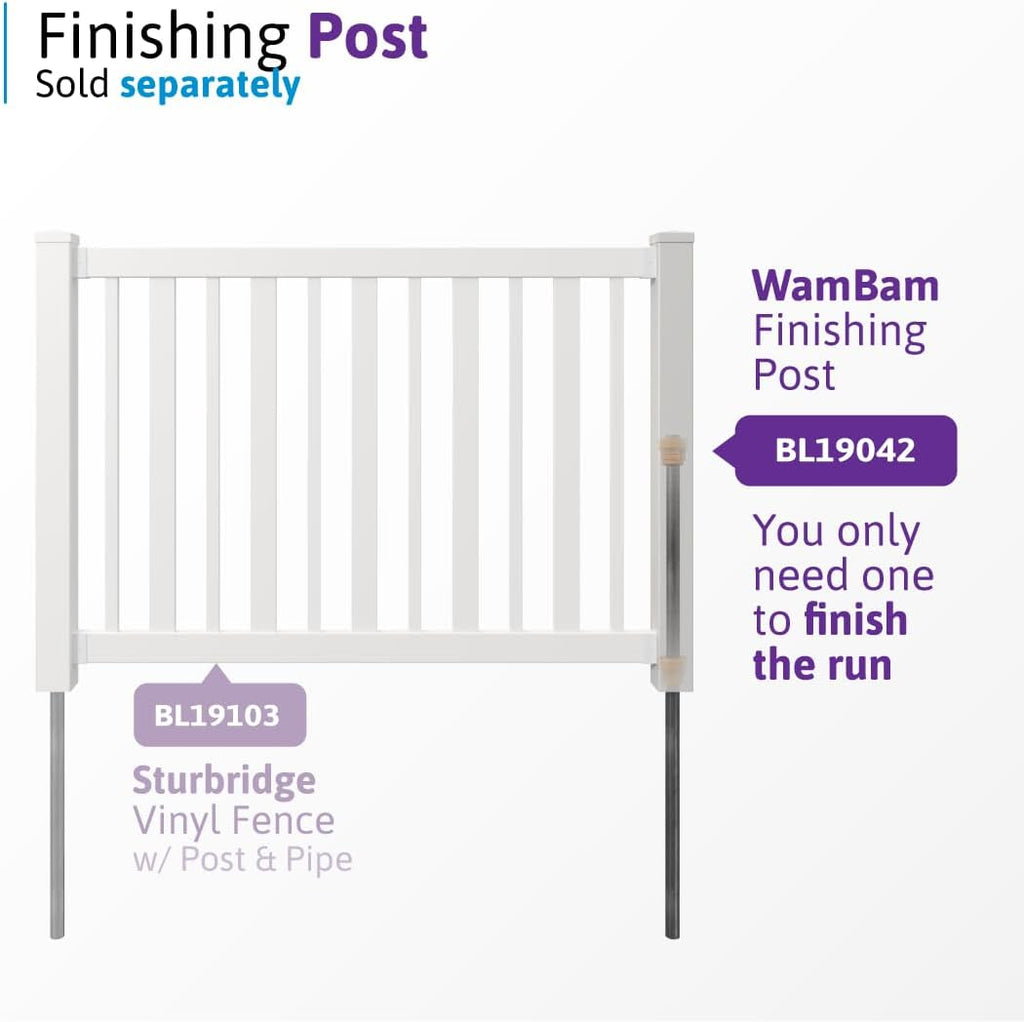 4ft H x 6ft W (1 Panel + 1 Post) No Dig Sturbridge Fence Kit, White Vinyl Picket Fence Panel, Easy DIY Installation Panel Kit