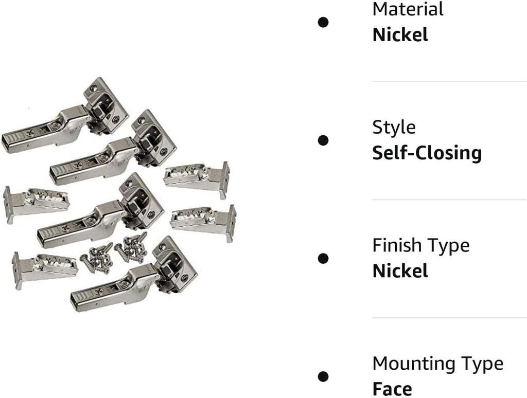 CLIP top BLUMOTION Soft-Close Hinges, 110 degree, Self closing, Face Frame, with Mounting Plates (Inset - 4 pack)