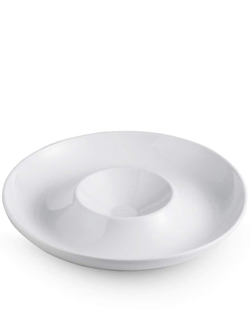 Chip & Dip Serving Set of 1, Porcelain Divided Serving Tray,12-inch