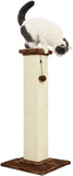 Sturdy Cat Scratching Post for Indoor Cats & Kittens, Classic Single Post with Sisal Rope, Jute Fiber, Wood Base