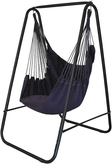 Hammock Chair Stand with Hanging Swing Chair Included,Weather Resistant and Saving Space Stand Max 450 Lbs, Quality