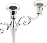 3 Arms Metal Candelabra Candlestick Silver European Elegant Candle Holder Candle StandHome Decoration (Silver Tone)