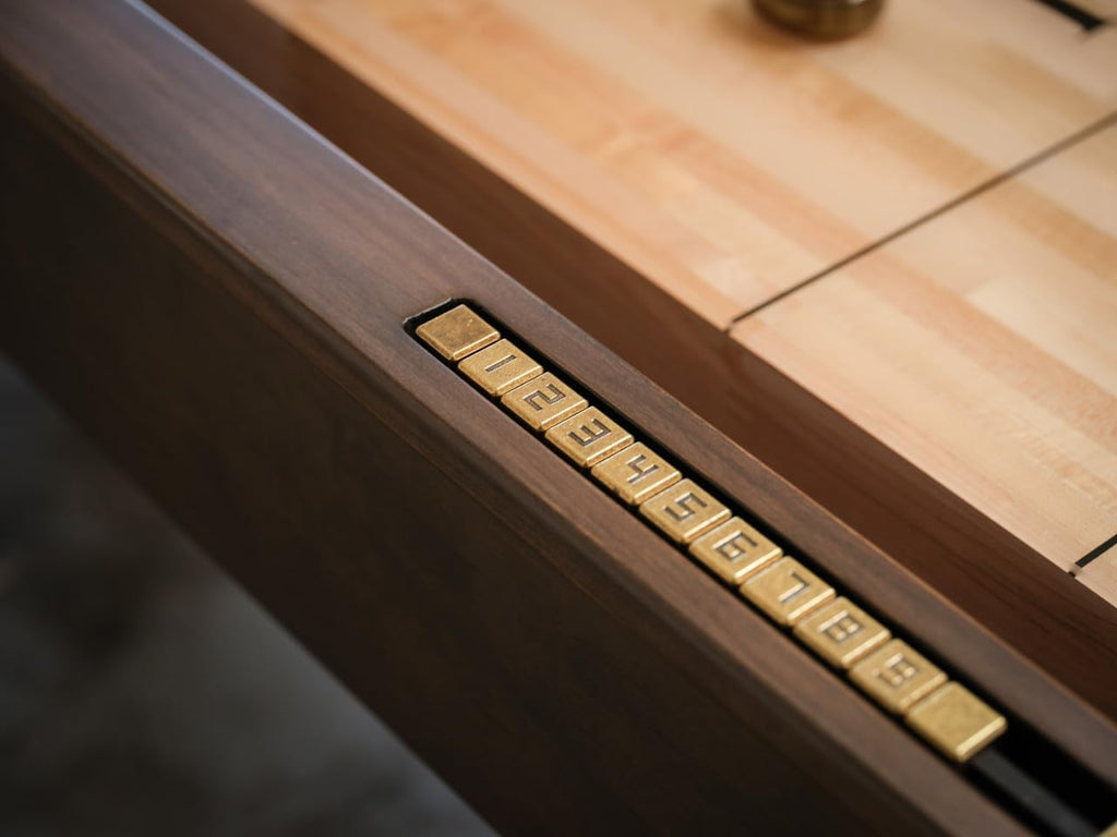 Shuffleboard Table (12FT,Natural Walnut and Antique Coffee)