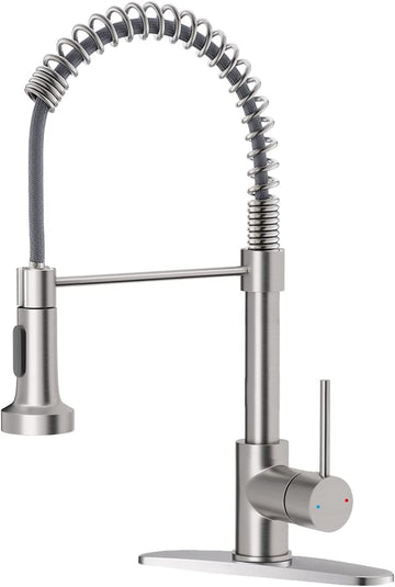 Kitchen Faucet with Pull Down Sprayer Brushed Nickel Stainless Steel 1 Handle Pull Out Spring Sink Faucets 1 Hole Or 3