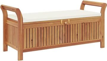 Outdoor Storage Bench, Storage Box with Cushion, Patio Deck Box with Seat for Garden Balcony Porch Pool Yard, Modern