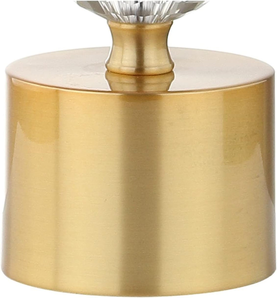 25.25" Clear and Brass Gold Crystal Table Lamp