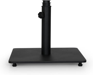 25 lb Steel Patio Umbrella Base Stand, Black | 25 lb steel design, low-profile shape, fits 1.5 to 2 in poles