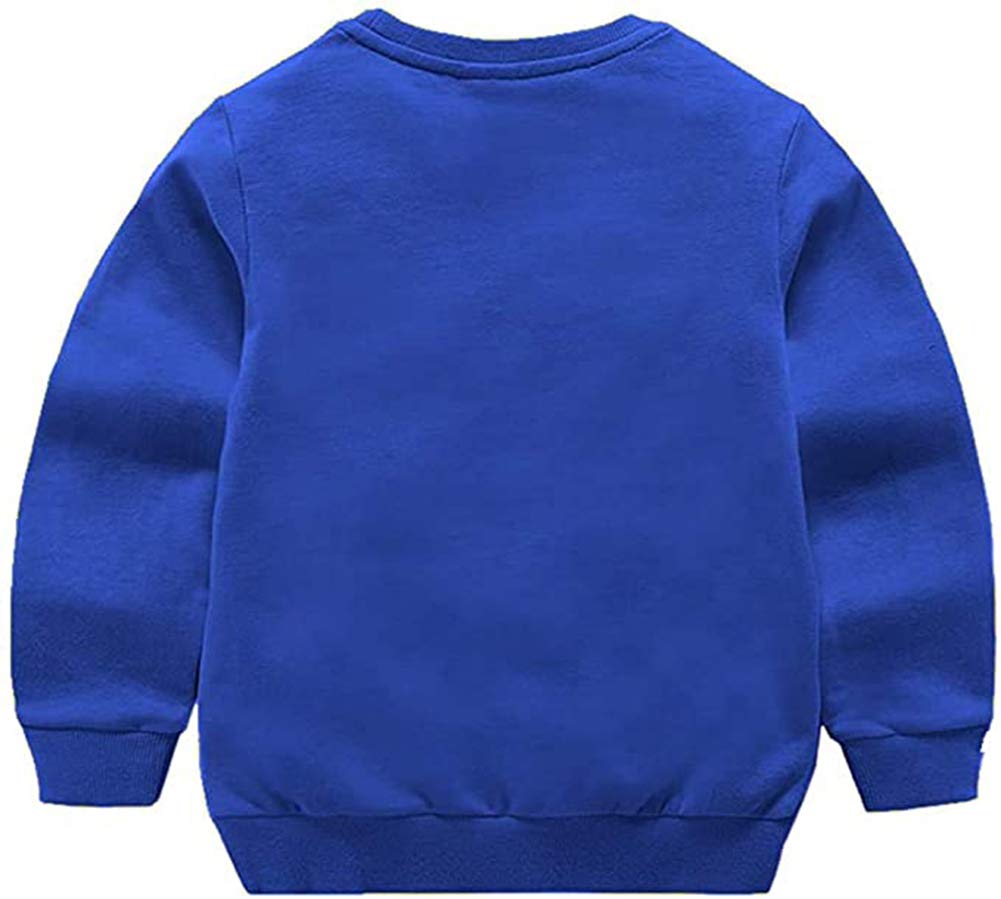 Unisex Kids Solid Cotton Thin Pullover Sweatshirt T-shirt Toddler Baby Crewneck Long Sleeve Tshirts Tops Blouse Royal