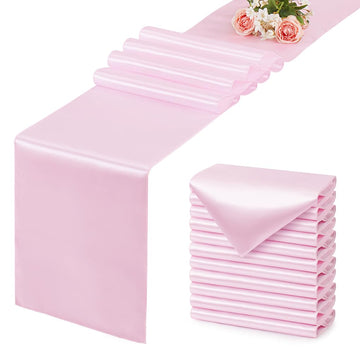 Pink Satin Table Runner, 12x108 Inches, 12 Pack