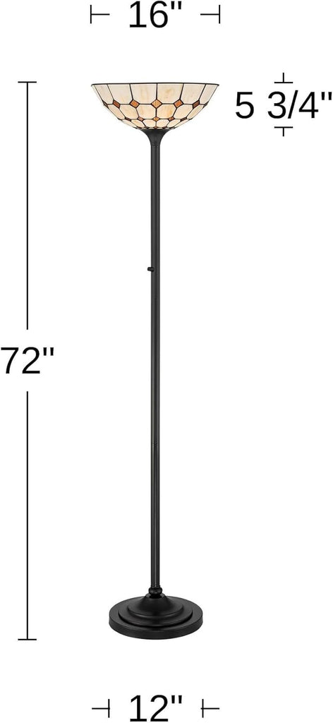 Castillo 72" High Black Torchiere Floor Lamp