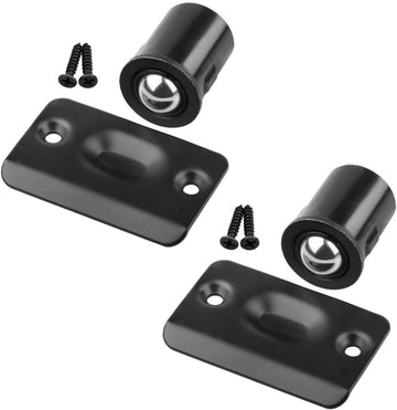 2 Pack Drive in Ball Catch with Strike Plate Doors, Black, 13/16 Inch x 1-1/8 Inchs,Die-cast, Adjustable Tension Ball