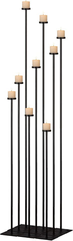 60'' Floor Candelabra Holder for 9 Arm Candlesticks,Tall Candle Holders, Black Metal Candle Stick Holders for Pillar