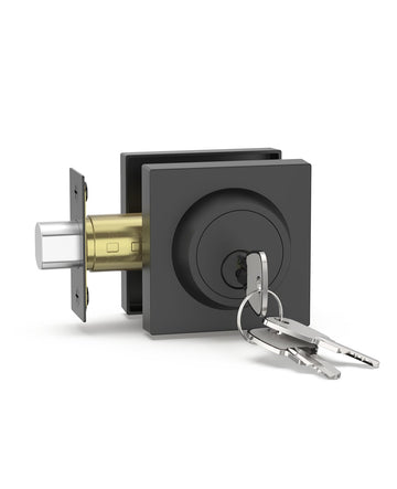 1 Pack Matte Black Heavy Duty Single Cylinder Deadbolts