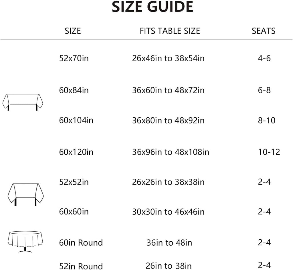 Linen Tablecloth for Rectangle Table, Natural 60x84 Inch (Fit 5ft, Narrow Fit 6ft Rectangle Table) F