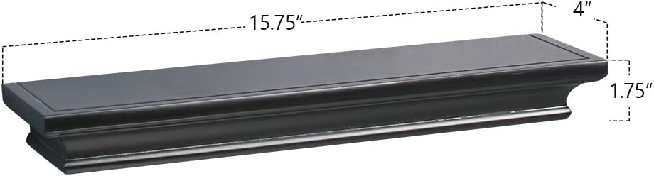 Black Floating Shelves, Modern Wall-Mounted Shelves Decor and Storage , Set of 2