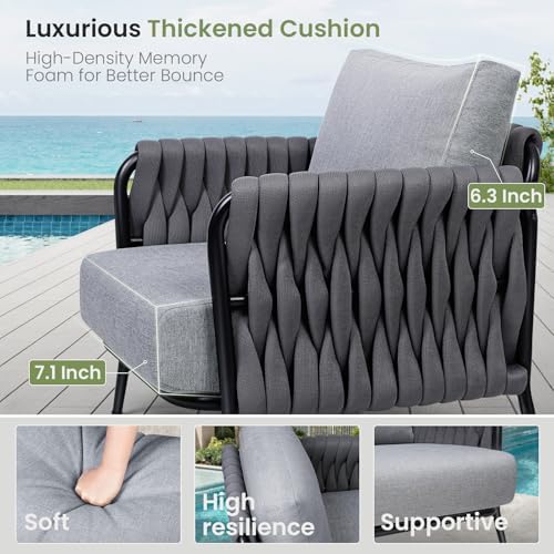 Outdoor Patio Furniture Set - Conversation | All-Weather Resistant with Thick Cushions for Patio, Garden & Porch
