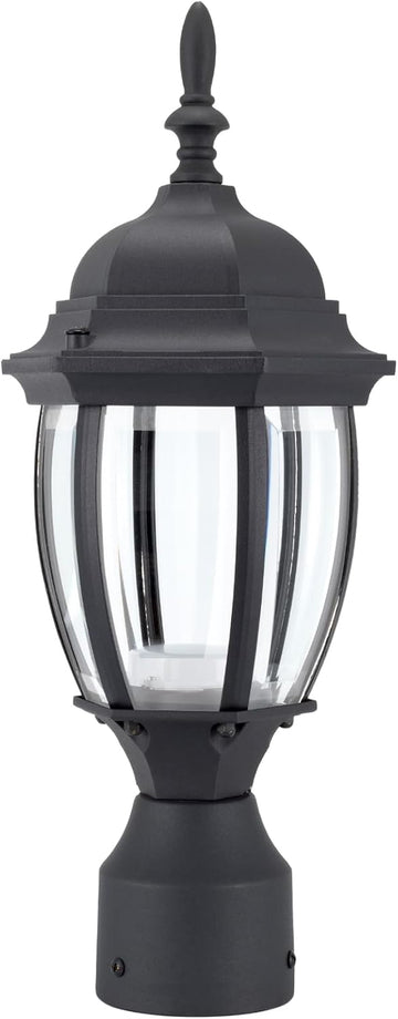 LED Outdoor Post Light, 15.6'' Aluminum Waterproof Pole Lantern, 3000K Warm White, 9.5W 800LM