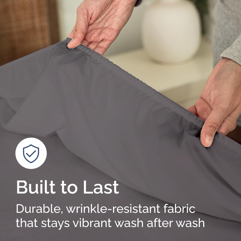 Full Fitted Sheet - Single Fitted Sheet Only - Deep Pockets - Dark Grey
