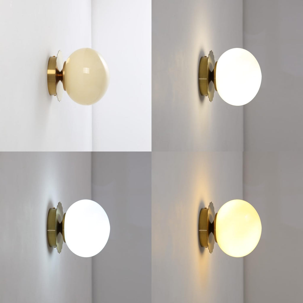 Modern Globe Glass Wall Sconces- Minimalist Home Shop Decor Wall Light 7" Glass Shade Hardwired- 1 Light Mid Century