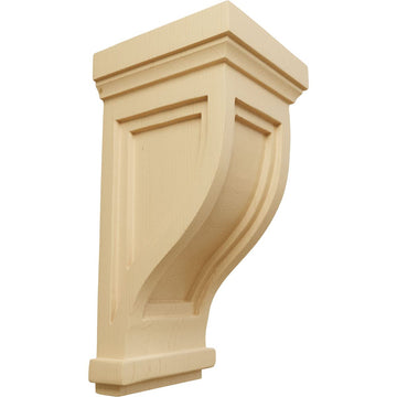 Traditional Recessed Wood Corbels, 4 3/4"W x 5"D x 10"H, Alder