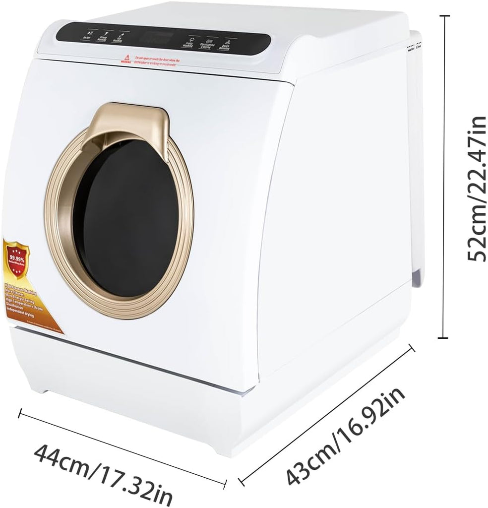 3-in-1 Function Countertop Dishwasher, 900W Portable Mini Dishwasher with 5 Cleaning Modes, 17 Spray Nozzles