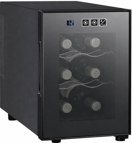 6 Bottle Wine Fridge - Freestanding Wine Cooler with Glass Door, 0.6 cu ft (16 L