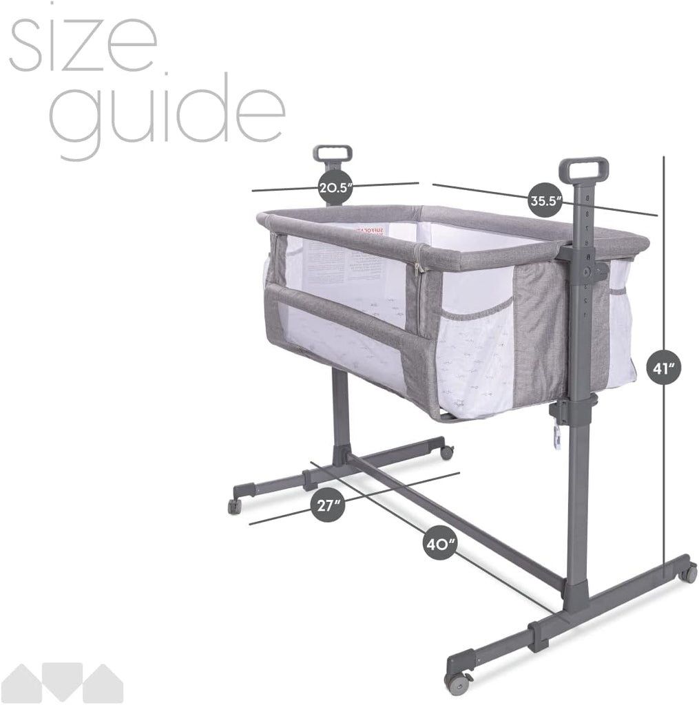 Baby Bedside Bassinet Sleeper, Bassinet for Newborn with Plush Mattress, Mesh Breathable, Adjustable Side Sleeper
