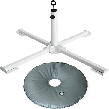 Foldable Portable Beach Umbrella Stand-Portable Patio Umbrella Base Holder,Outdoor Sunshade Anchor,with Weight Bag,Rust