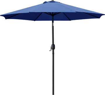 9' Patio Umbrella Outdoor Table Umbrella with 8 Sturdy Ribs (Navy Blue)