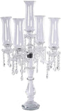 5 Arm Crystal Candelabra，32 inch Tall High-end Handcrafted Exquisite Candlestick