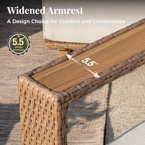 6-Piece Rattan Outdoor Patio Furniture Set - Conversation for Backyard, Garden & Porch