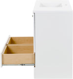 Spring Mill Cabinets Emlyn 48 Inch Bathroom Vanity with White Single Sink Top, 3 Cabinets, 2 Shelves, 2 Drawers