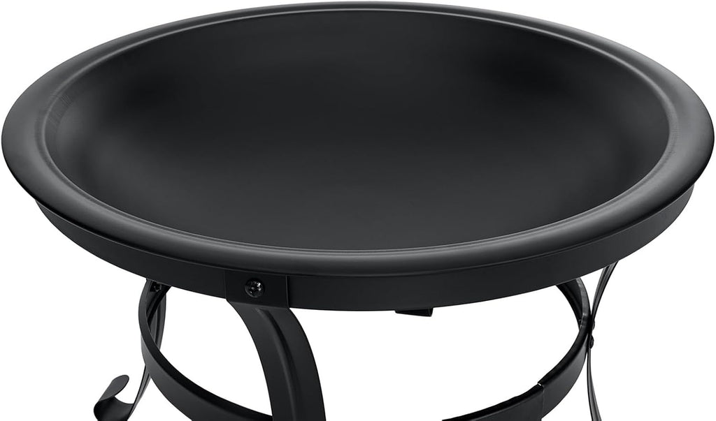 22 inch Fire Pit for Outside Outdoor Wood Burning Small Bonfire Pit Steel Firepit Bowl