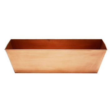 Plain Copper Flowerbox, Large Copper Window Flowerbox Planter, Large, Antique Copper Finish