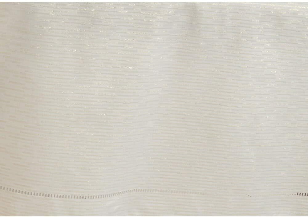 Linette Shimmering Hemstitched Tablecloth 65" W x 160" L - Ivory Rectangle Table Cover, Baquets, Wed