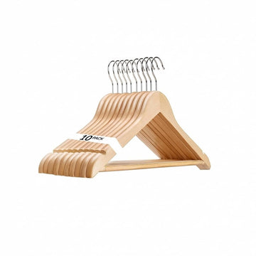 Premium Wood-Like Hangers 10 Pack, Slim Suit & Coat Hangers, Rotatable Hook